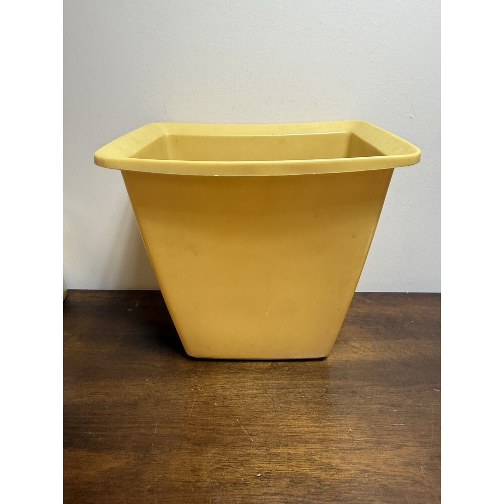Vtg Rubbermaid Bathroom Waste Trash Can Harvest Gold Daisies 2952 5 MCM 70’s - Picture 2 of 11